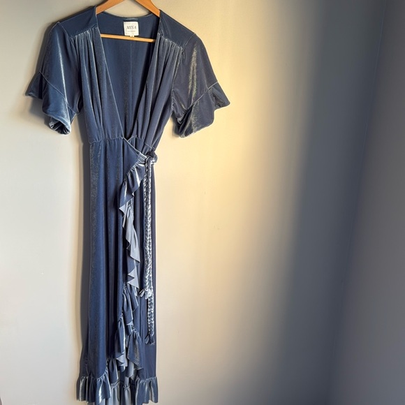 MISA Los Angeles Selina Dress in Blue Velvet Small - Picture 2 of 13